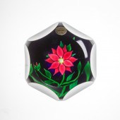 A SAINT-LOUIS GLASS POINSETTIA
