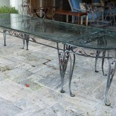 A Salterini Wrought Iron Glass
