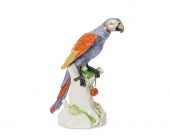 A SAMSON PORCELAIN PARROT FIGU