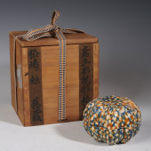 A SANCAI PORCELAIN MELON SHAPE