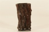 A SANDALWOOD BRUSH POT IN THE