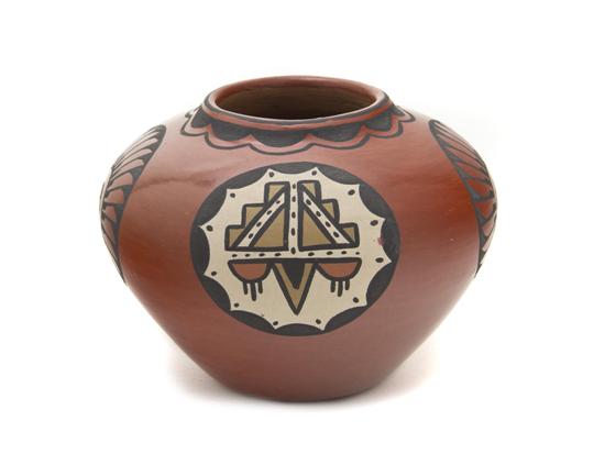 A Santa Clara Redware Jar with