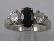 A sapphire and diamond 18 ct