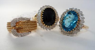 A sapphire and diamond cluster ring
