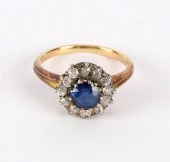 A sapphire and diamond cluster