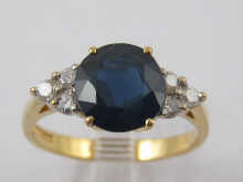 A sapphire and diamond ring set
