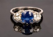 A sapphire and diamond three s