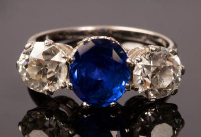 A sapphire and diamond
