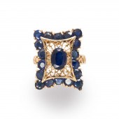 A SAPPHIRE AND FOURTEEN KARAT