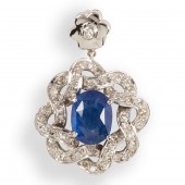 A SAPPHIRE, DIAMOND AND EIGHTE
