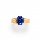 A SAPPHIRE, DIAMOND AND EIGHTE