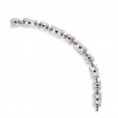 A SAPPHIRE, DIAMOND AND FOURTE