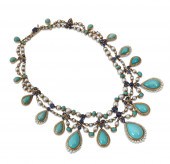 A SAPPHIRE, TURQUOISE, PEARL A