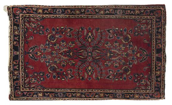 *A Sarouk Wool Mat having a foliate