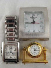 A satin steel desk clock Kenne