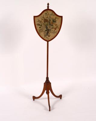 A satinwood pole screen, the