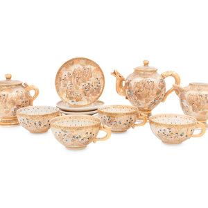 A Satsuma Porcelain Tea Service