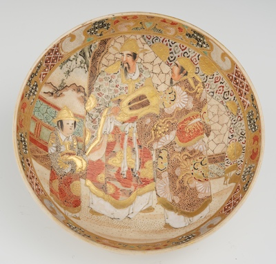 A Satsuma Style Bowl Pottery footed