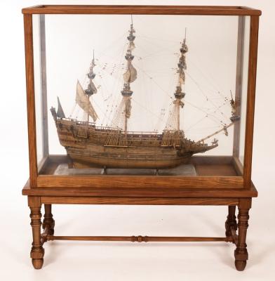 A scale model of a man-o-war,