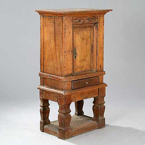 A Scandinavian Baroque Oak Cupboard