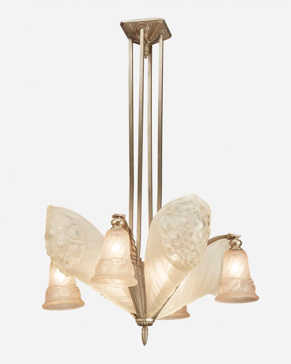 A SCHNEIDER ART DECO FROSTED