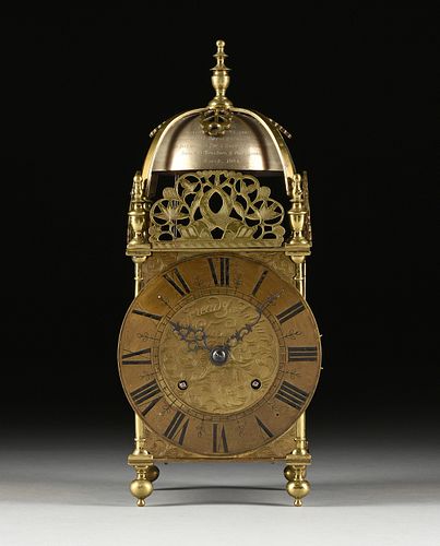 A SCOTTISH BRASS LANTERN CLOCK,