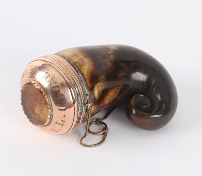A Scottish ram's horn snuff mull,