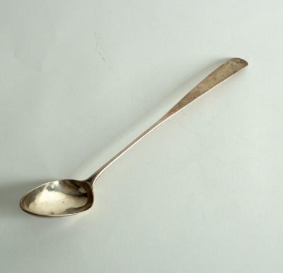 A Scottish silver basting spoon,
