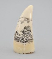 A Scrimshaw Sperm Whale Tooth
