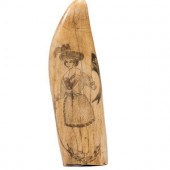 A Scrimshaw Tooth with Depicti