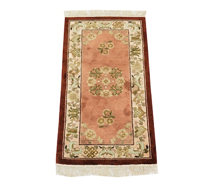 A Sculpted Chinese Silk Carpet Rose