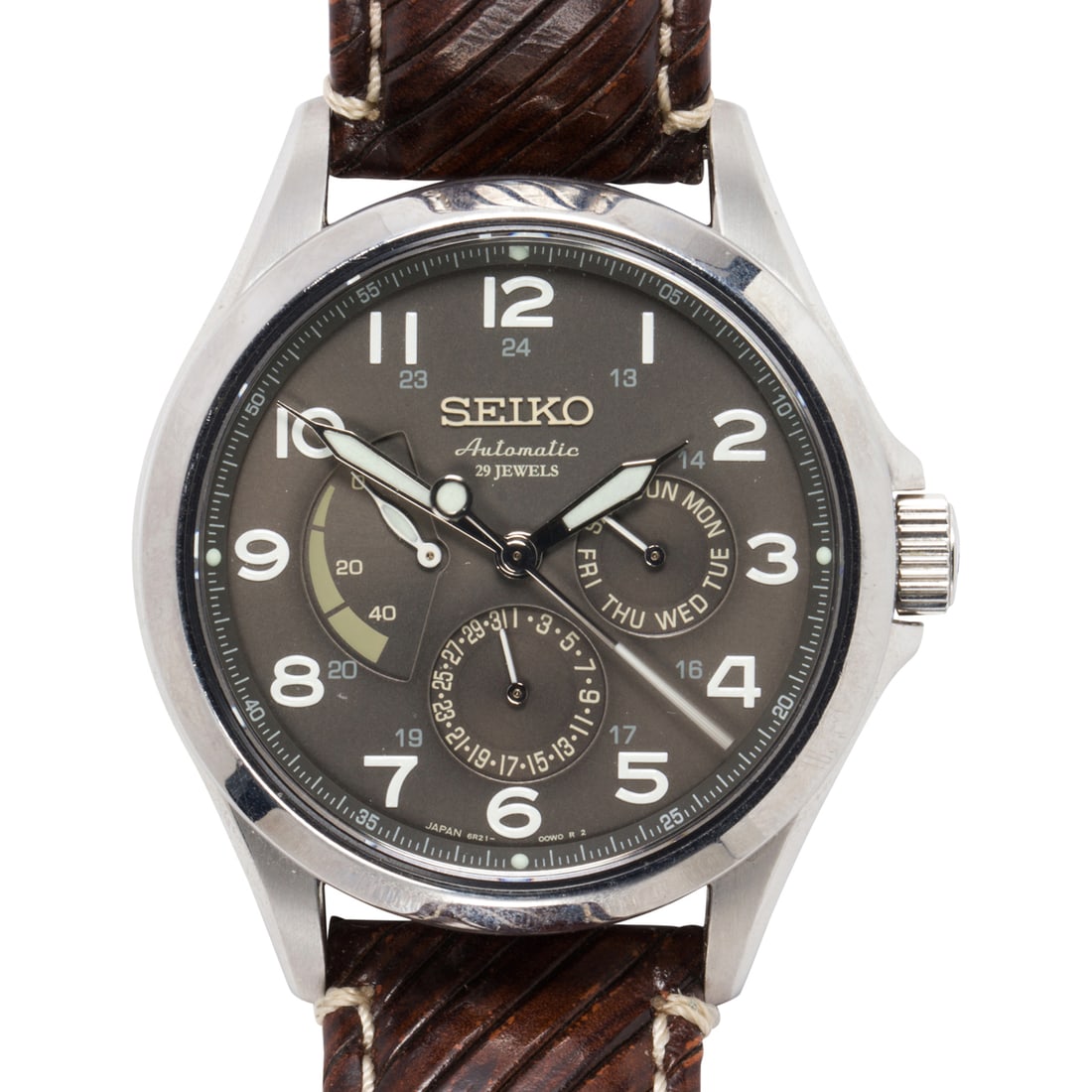 A SEIKO STAINLESS STEEL WRISTWATCHA