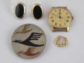 A Sekonda watch a pair of 9ct.