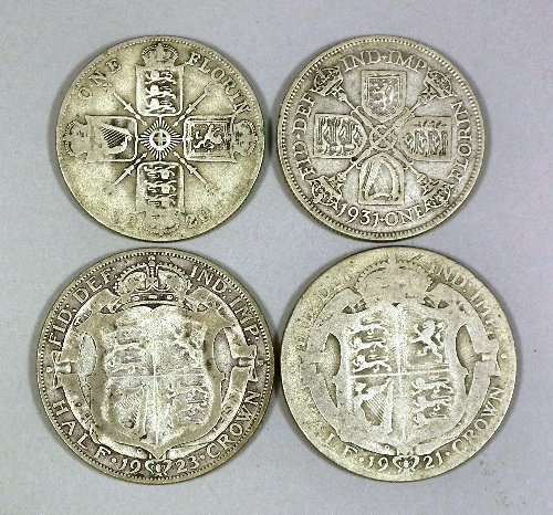 A selection of George V Half Crowns