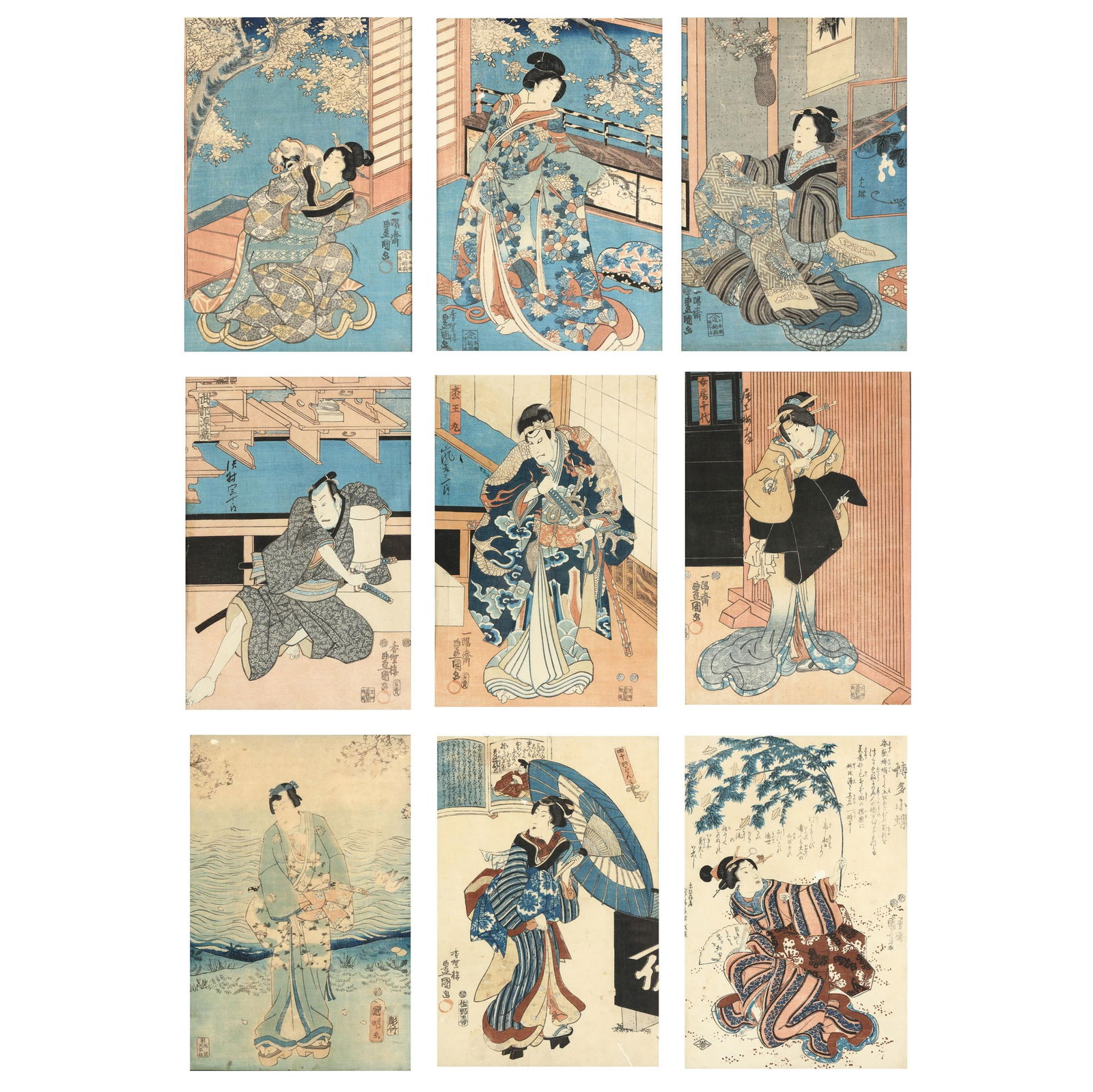 A SELECTION OF NINE JAPANESE EDO