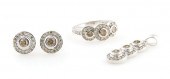 A Set of 14 Karat White Gold F