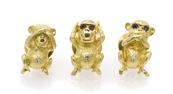 A Set of 18 Karat Yellow Gold and
