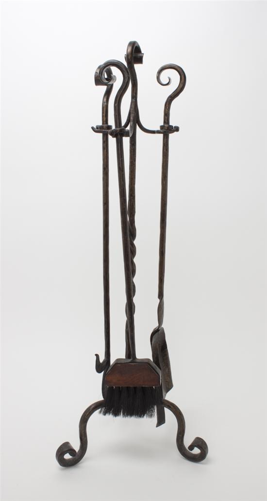 A Set of American Iron Fire Tools