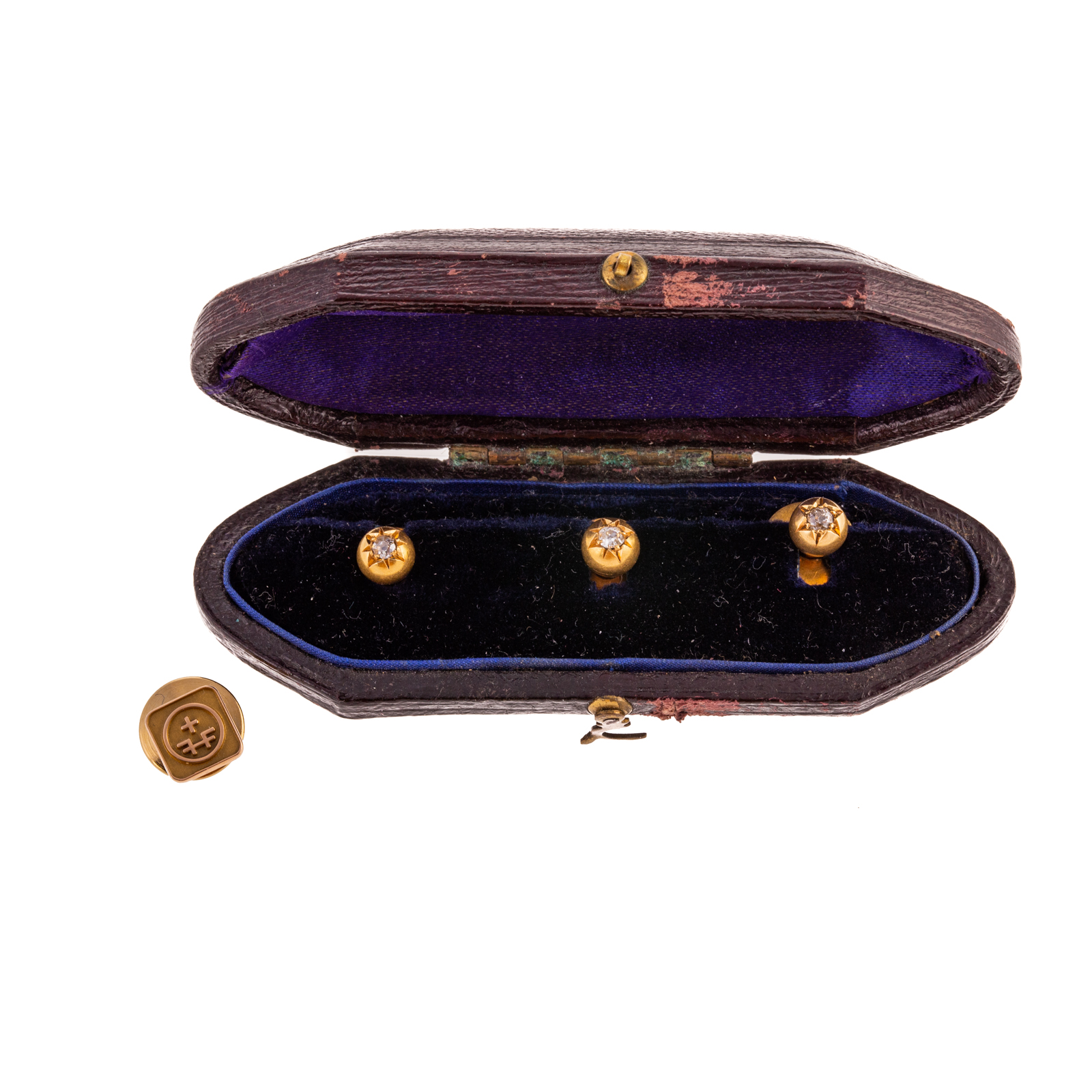 A SET OF ANTIQUE 18K DIAMOND