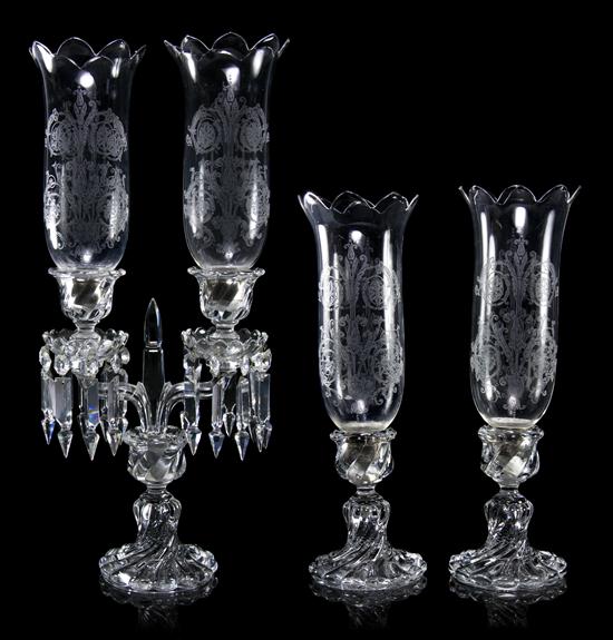 A Set of Baccarat Glass Lighting