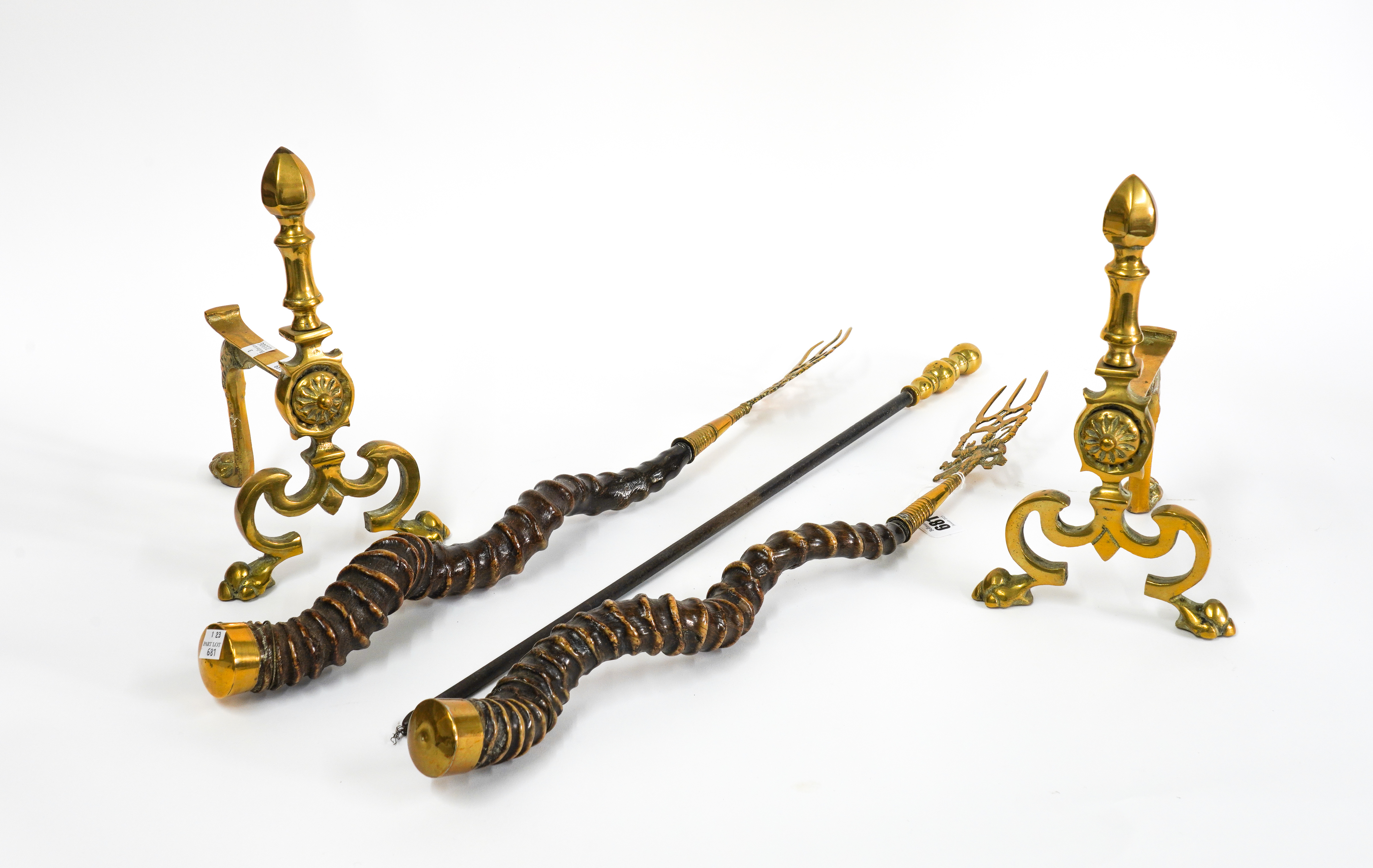 A SET OF BRASS MOUNTED IMPALA