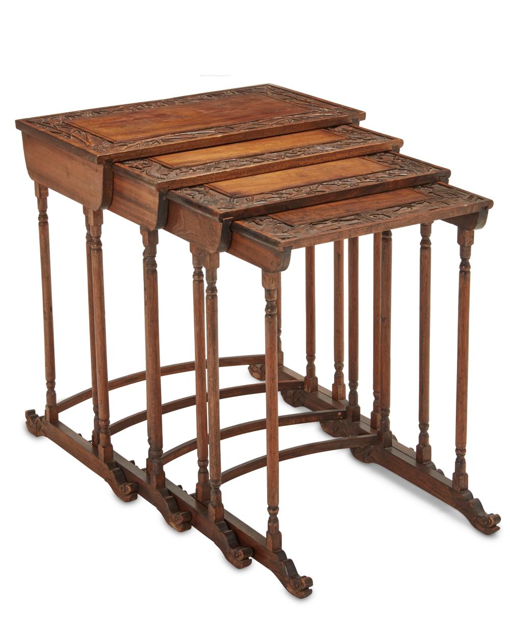 A SET OF CHINESE CARVED WOOD