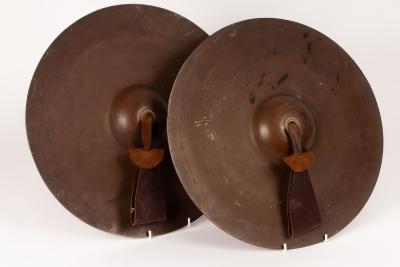 A set of Chinese copper cymbals,