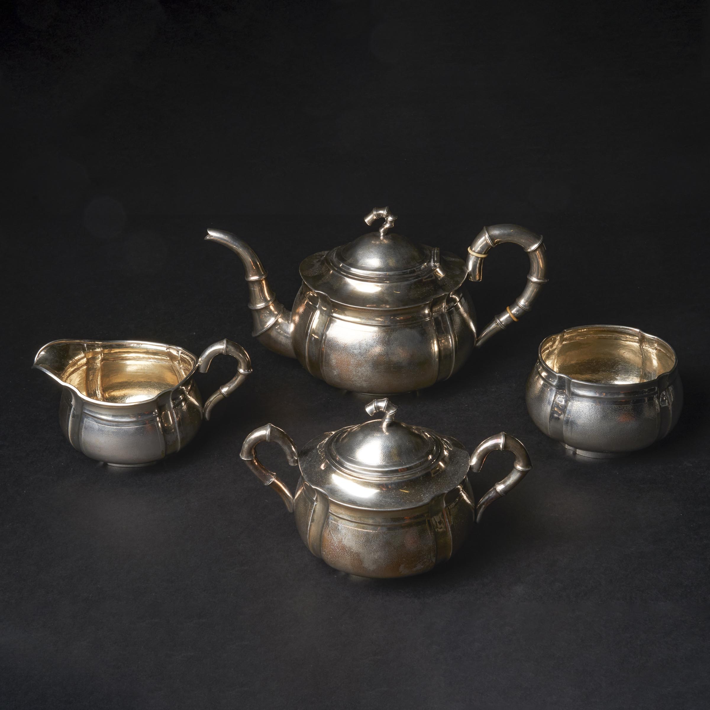 A Set of Chinese Export Gilt Silver