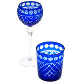 A SET OF COBALT CUT TO CLEAR G