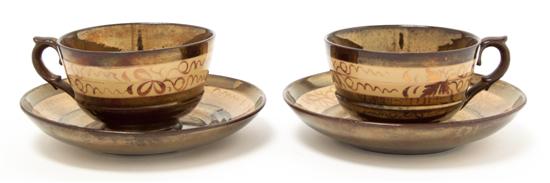 A Set of Copper Lustreware Cups and