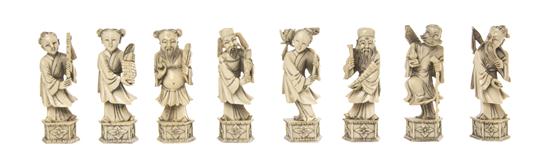 A Set of Eight Chinese Ivory