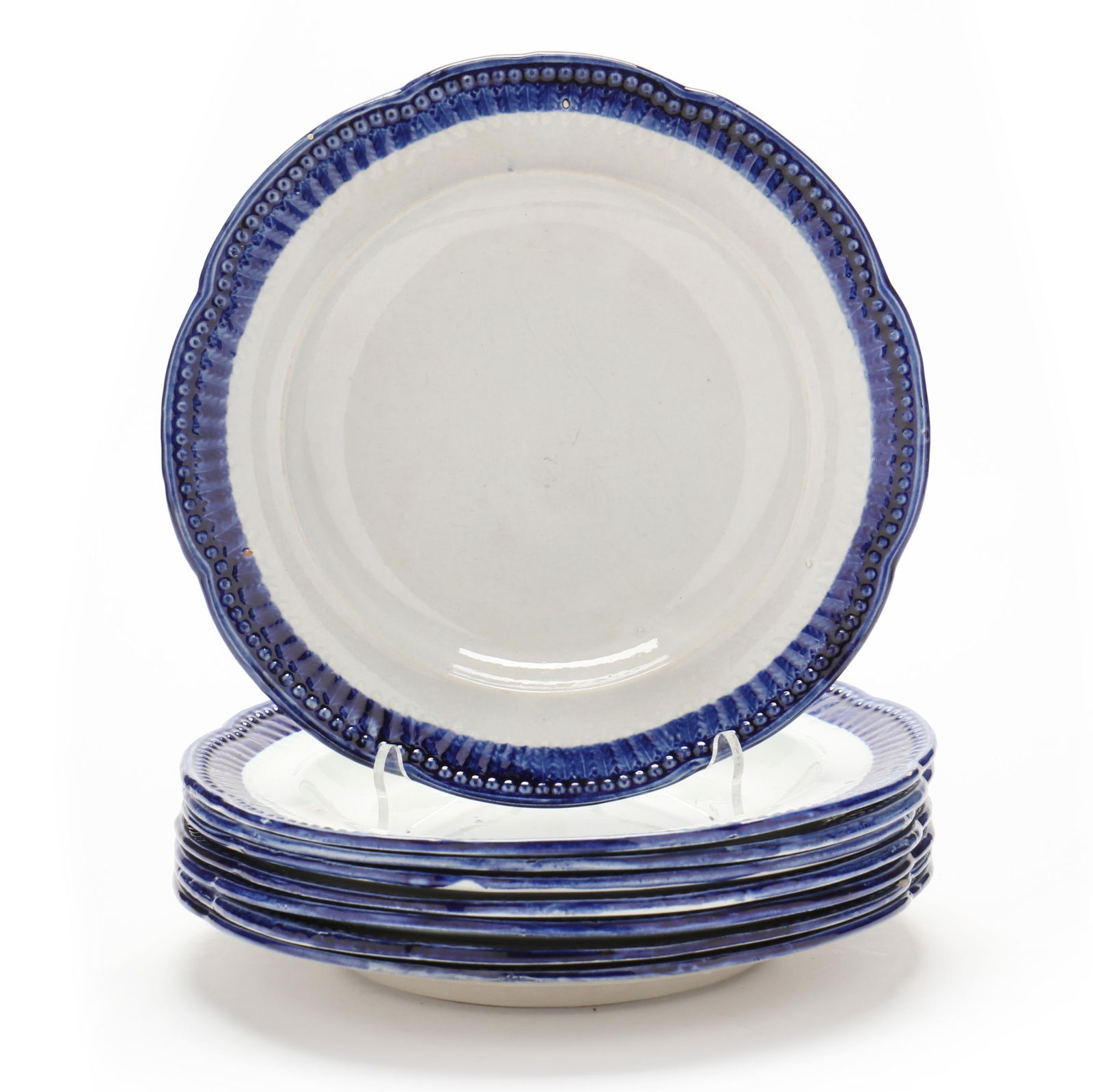 A SET OF EIGHT CLEWS BLUE EDGE