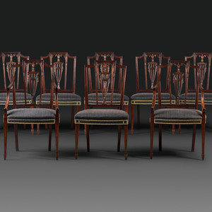 A Set of Eight Federal Carved