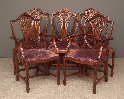 A set of eight modern mahogany